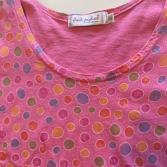 Lot of 3 vintage Fresh Produce Dresses sz M Cotton/Short Sleeve Dots/Flowers - Picture 8 of 8